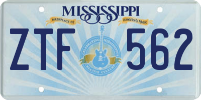 MS license plate ZTF562