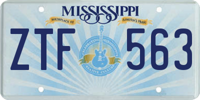 MS license plate ZTF563