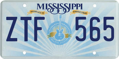 MS license plate ZTF565