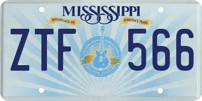 MS license plate ZTF566