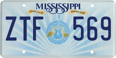 MS license plate ZTF569