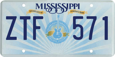 MS license plate ZTF571
