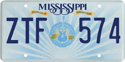 MS license plate ZTF574