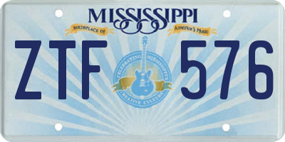 MS license plate ZTF576