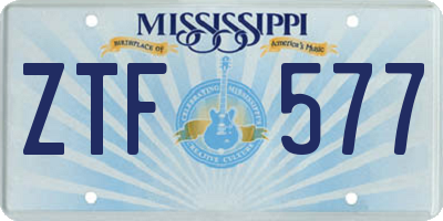MS license plate ZTF577