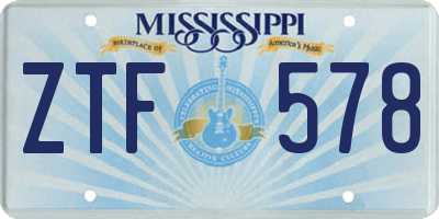MS license plate ZTF578