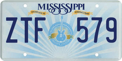 MS license plate ZTF579
