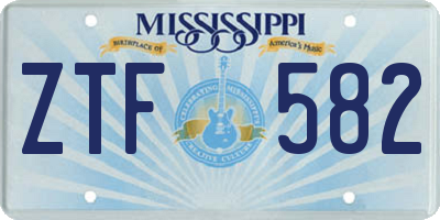MS license plate ZTF582