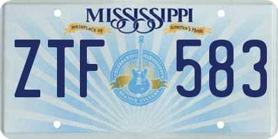 MS license plate ZTF583