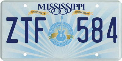 MS license plate ZTF584
