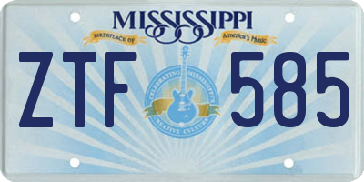 MS license plate ZTF585