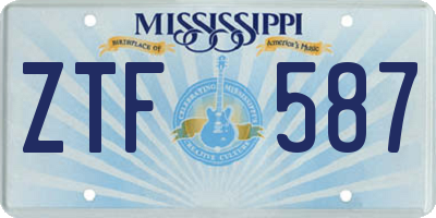MS license plate ZTF587