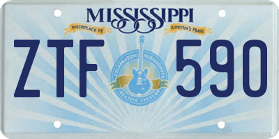 MS license plate ZTF590