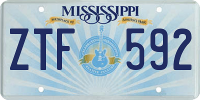 MS license plate ZTF592