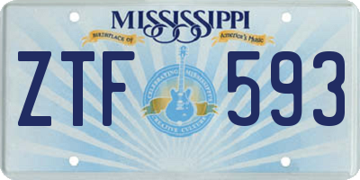 MS license plate ZTF593