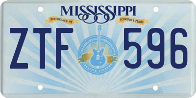 MS license plate ZTF596