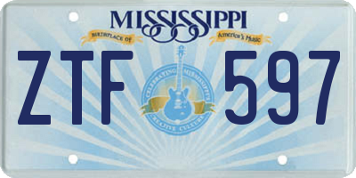 MS license plate ZTF597