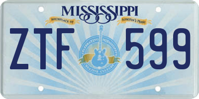 MS license plate ZTF599
