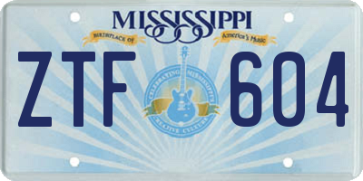 MS license plate ZTF604