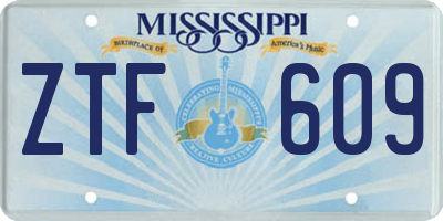 MS license plate ZTF609