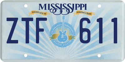 MS license plate ZTF611