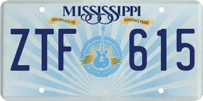 MS license plate ZTF615