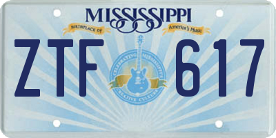 MS license plate ZTF617