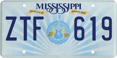 MS license plate ZTF619
