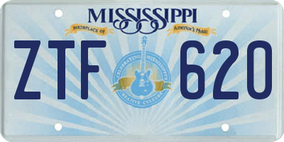 MS license plate ZTF620
