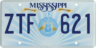 MS license plate ZTF621