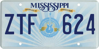 MS license plate ZTF624
