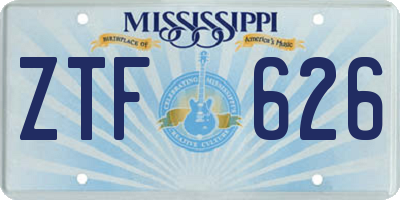 MS license plate ZTF626