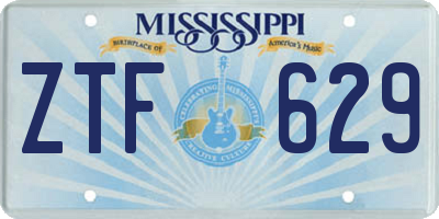 MS license plate ZTF629