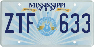 MS license plate ZTF633