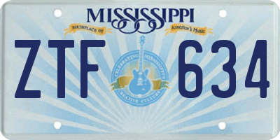 MS license plate ZTF634