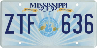 MS license plate ZTF636