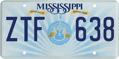 MS license plate ZTF638