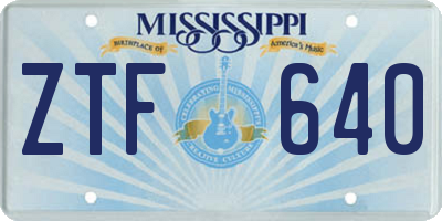MS license plate ZTF640