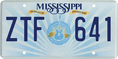MS license plate ZTF641