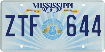 MS license plate ZTF644