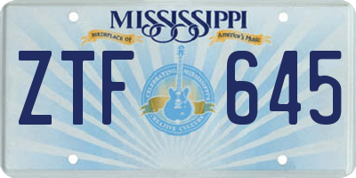 MS license plate ZTF645