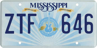 MS license plate ZTF646