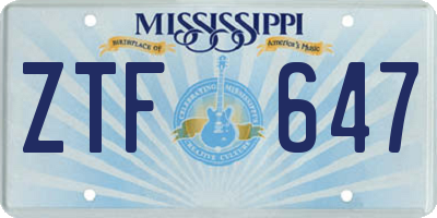MS license plate ZTF647