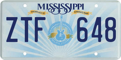 MS license plate ZTF648