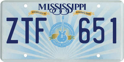 MS license plate ZTF651