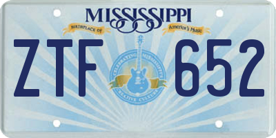 MS license plate ZTF652