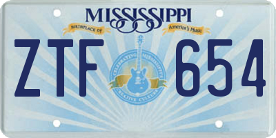 MS license plate ZTF654