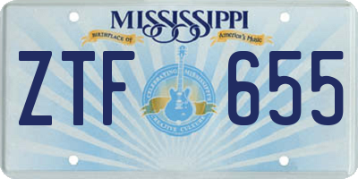 MS license plate ZTF655