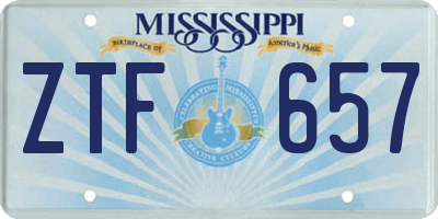MS license plate ZTF657