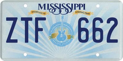 MS license plate ZTF662